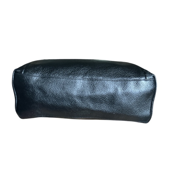 🔥 Coach Black Leather Chain Strap Tote | Gold Hardware Designer Bag - Picture 9 of 10